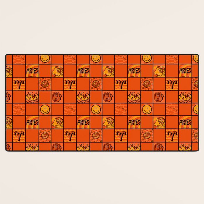 Aries Checkered Print Desk Mat Gallery Image 3