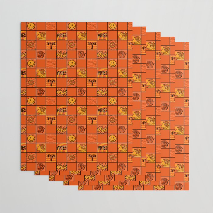 Aries Checkered Print Wrapping Paper Gallery Image 3