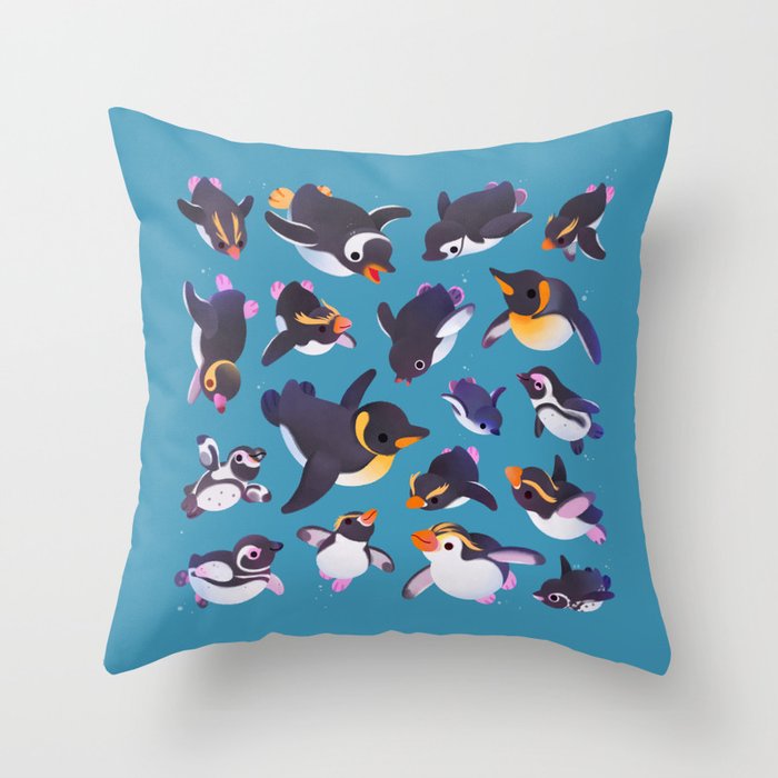Penguin day Throw Pillow Gallery Image 6