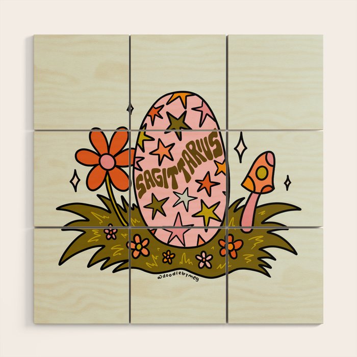 Sagittarius Easter Egg Wood Wall Art Gallery Image 1