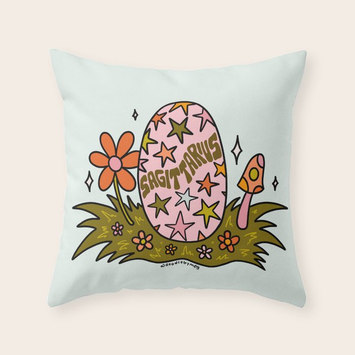 Sagittarius Easter Egg Throw Pillow Gallery Image 6