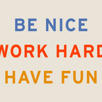 Be Nice, Work Hard, Have Fun | Retro Vintage Bauhaus Typography Coffee Mug Gallery Image 2