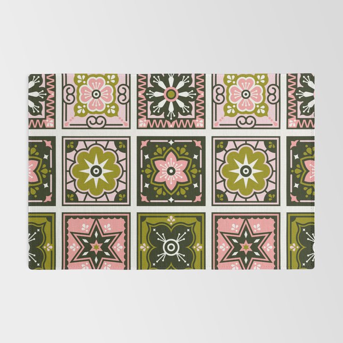 Talavera Mexican Tile - Blush & Sage Palette Rug Gallery Image 2
