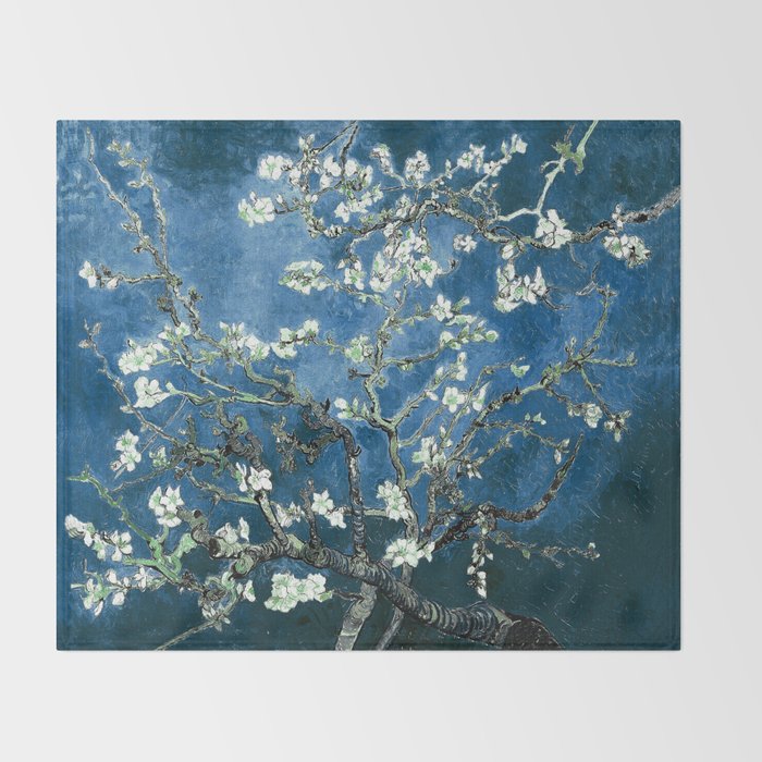 Van Gogh Almond Blossoms : Ocean Blue Art & Home Decor Throw Blanket Gallery Image 2