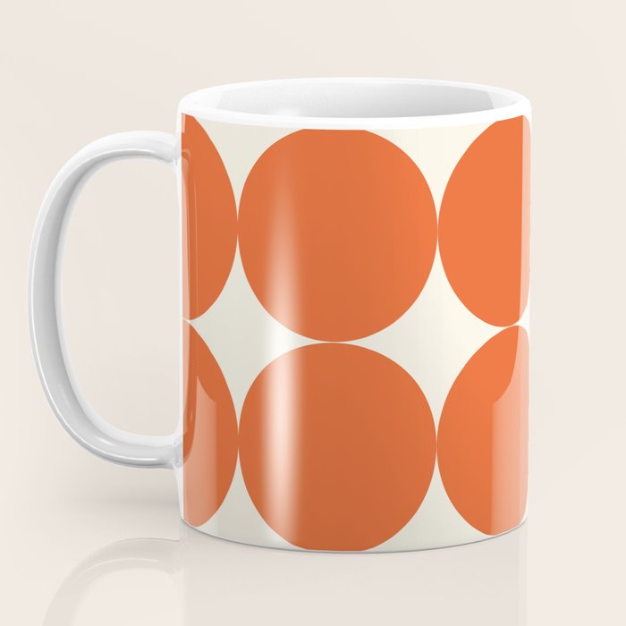 Whole Lotta Circles - Modern Retro Orange Geometric Pattern Coffee Mug Gallery Image 3