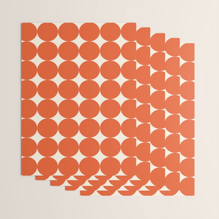 Whole Lotta Circles - Modern Retro Orange Geometric Pattern Wrapping Paper Gallery Image 3