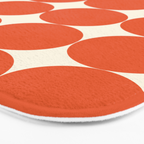 Whole Lotta Circles - Modern Retro Orange Geometric Pattern Bath Mat Gallery Image 3