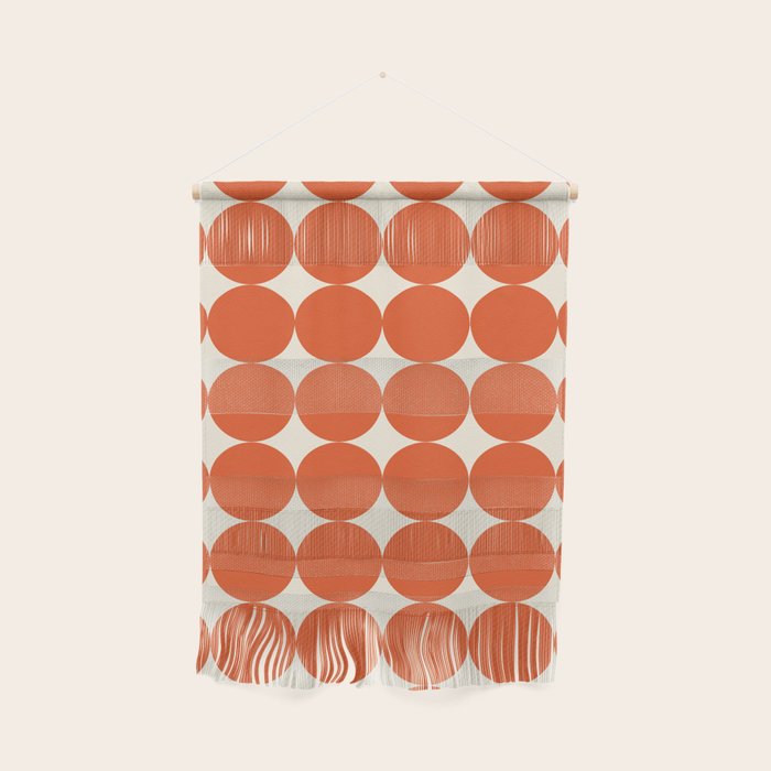 Whole Lotta Circles - Modern Retro Orange Geometric Pattern Wall Hanging Gallery Image 1