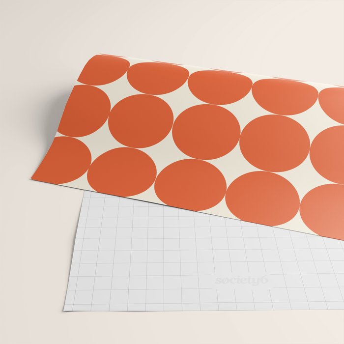 Whole Lotta Circles - Modern Retro Orange Geometric Pattern Wrapping Paper Gallery Image 2