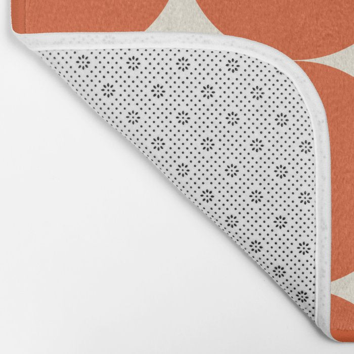 Whole Lotta Circles - Modern Retro Orange Geometric Pattern Bath Mat Gallery Image 2