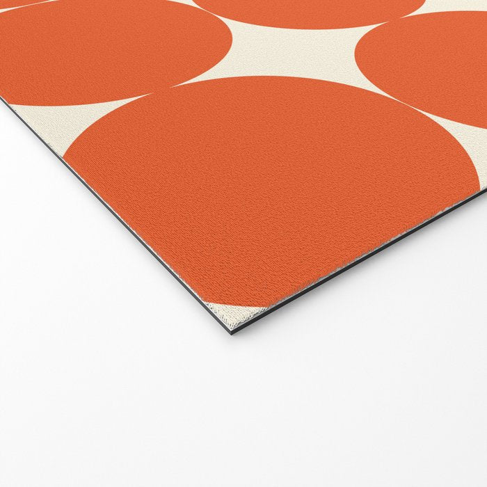 Whole Lotta Circles - Modern Retro Orange Geometric Pattern Welcome Mat Gallery Image 2