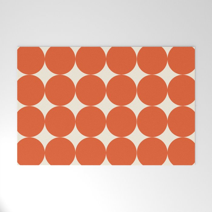 Whole Lotta Circles - Modern Retro Orange Geometric Pattern Welcome Mat Gallery Image 1