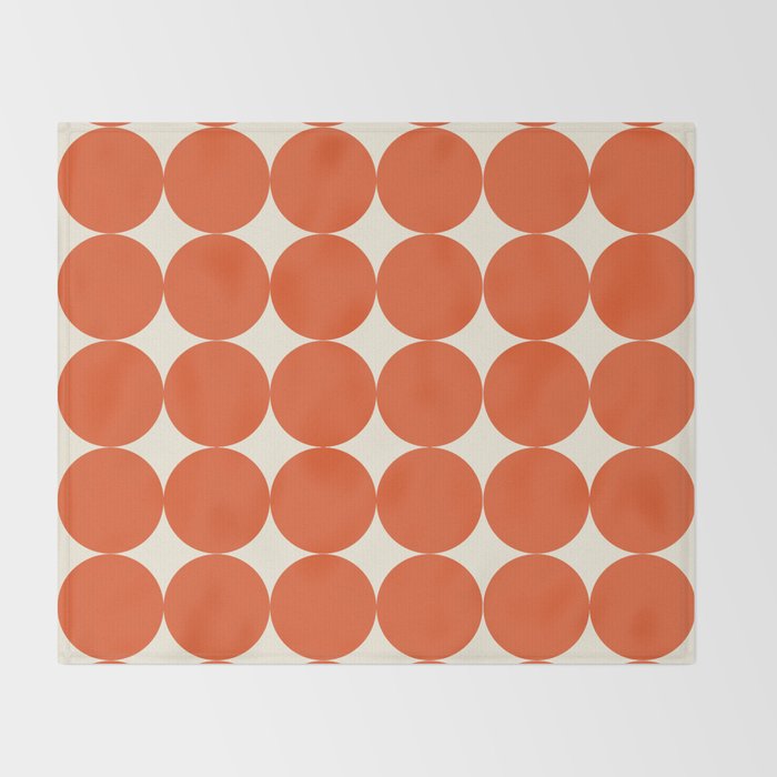Whole Lotta Circles - Modern Retro Orange Geometric Pattern Throw Blanket Gallery Image 2