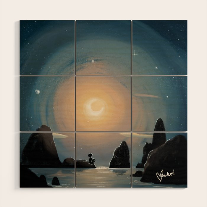 Crescent Moon Wood Wall Art Gallery Image 1