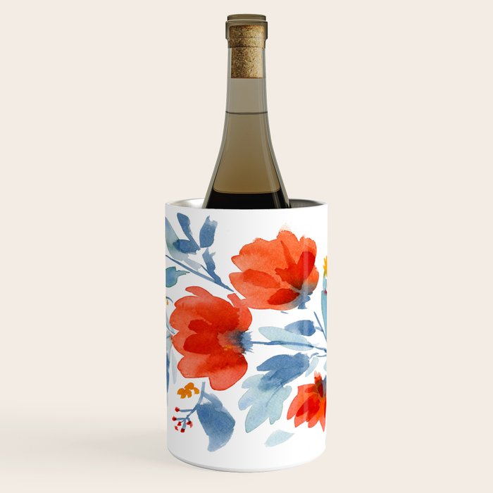Watercolor Flowers Wine Chiller Gallery Image 1