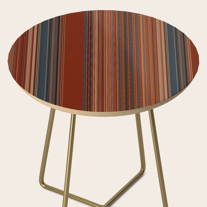 Bold Rust Colorful Stripes Side Table Gallery Image 2