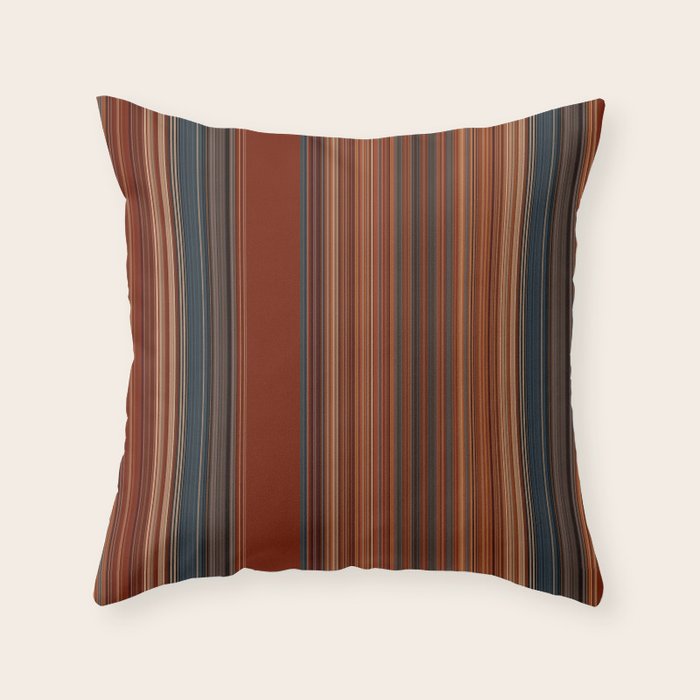 Bold Rust Colorful Stripes Throw Pillow Gallery Image 6