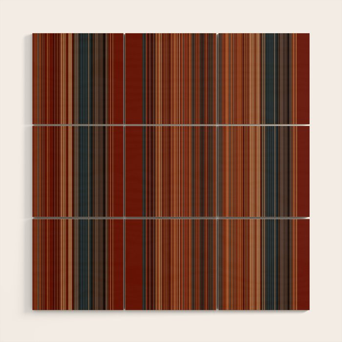 Bold Rust Colorful Stripes Wood Wall Art Gallery Image 1