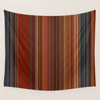 Bold Rust Colorful Stripes Wall Tapestry Gallery Image 4