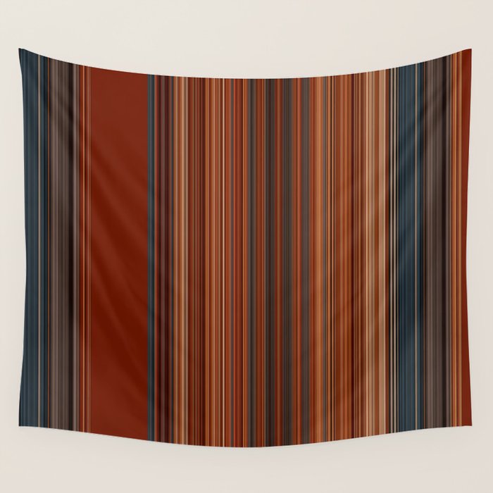 Bold Rust Colorful Stripes Wall Tapestry Gallery Image 4