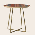 Bold Rust Colorful Stripes Side Table Gallery Image 1