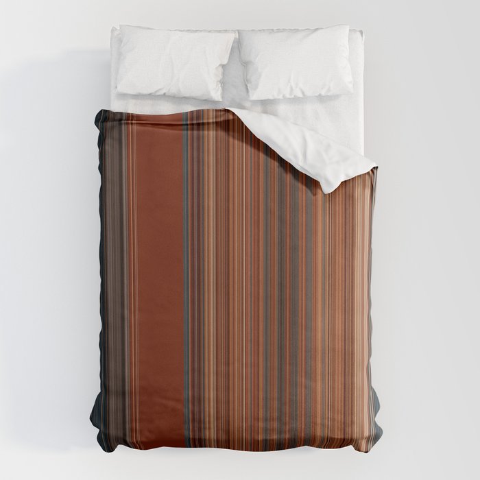 Bold Rust Colorful Stripes Duvet Cover Gallery Image 1
