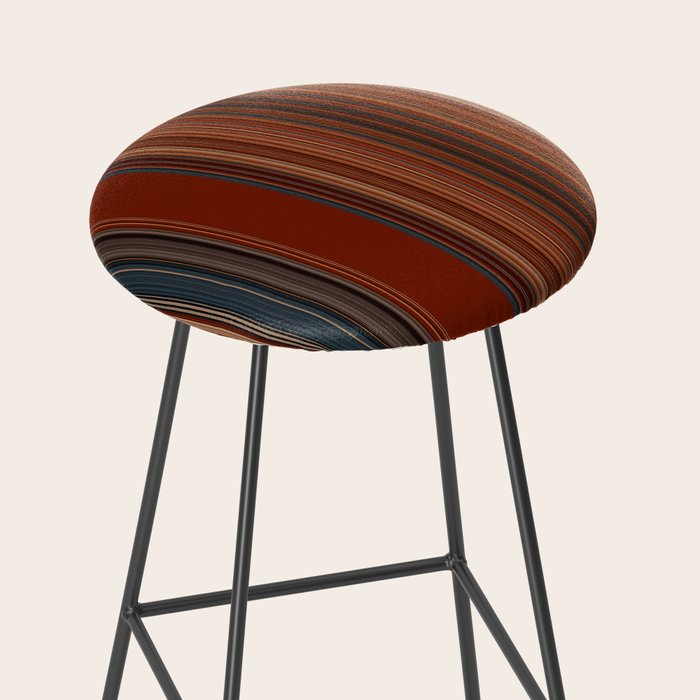 Bold Rust Colorful Stripes Stool Gallery Image 2