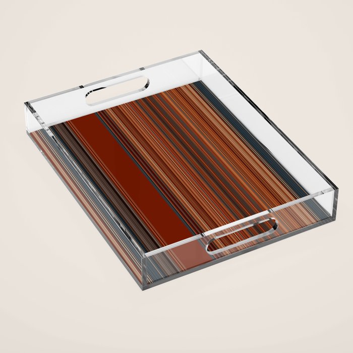 Bold Rust Colorful Stripes Acrylic Tray Gallery Image 1