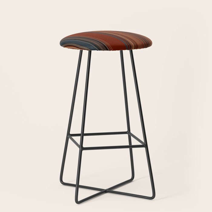 Bold Rust Colorful Stripes Stool Gallery Image 1