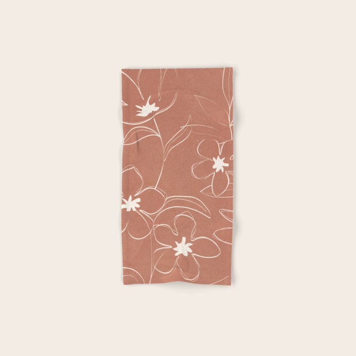 Little Flower Outline on Clay 01 Bath Towel Gallery Image 1