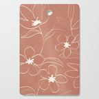 Little Flower Outline on Clay 01 Cutting Board Gallery Image 1