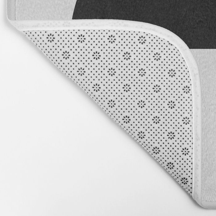 The Form - Black and White Abstract Bath Mat Gallery Image 2