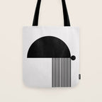 The Form - Black and White Abstract Tote Bag Gallery Image 1