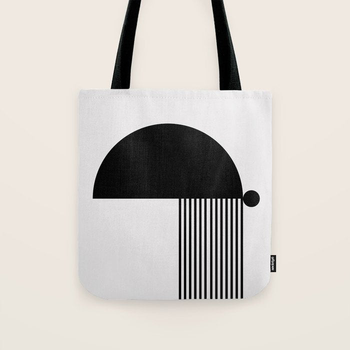 The Form - Black and White Abstract Tote Bag Gallery Image 1