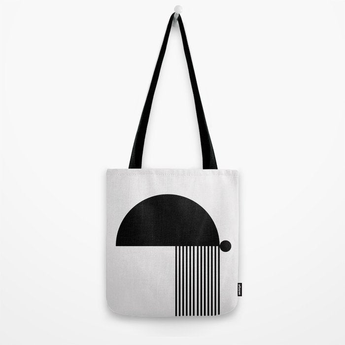 The Form - Black and White Abstract Tote Bag Gallery Image 2
