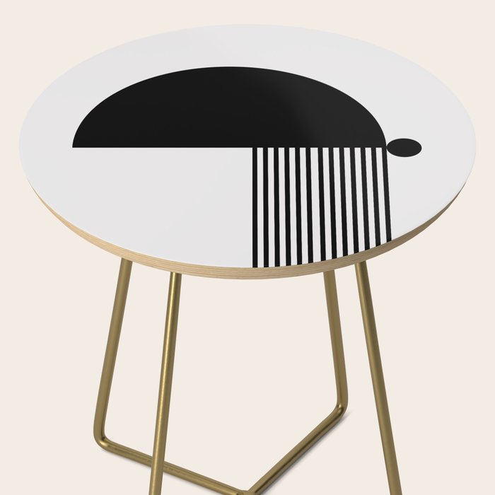 The Form - Black and White Abstract Side Table Gallery Image 2