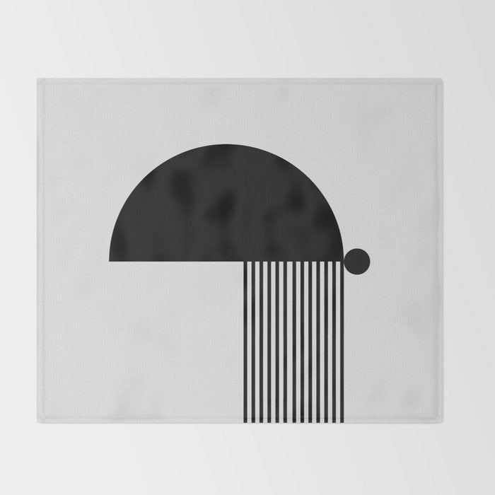 The Form - Black and White Abstract Throw Blanket Gallery Image 2