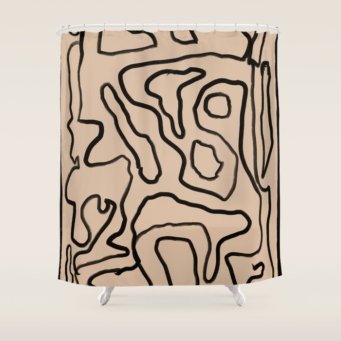 Abstract line art 161 Shower Curtain Gallery Image 1