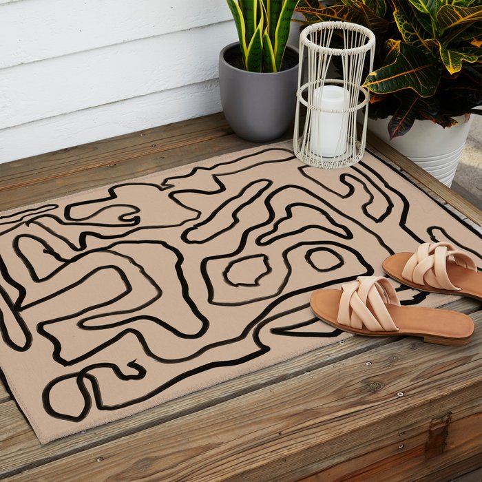 Abstract line art 161 Outdoor Rug Gallery Image 2