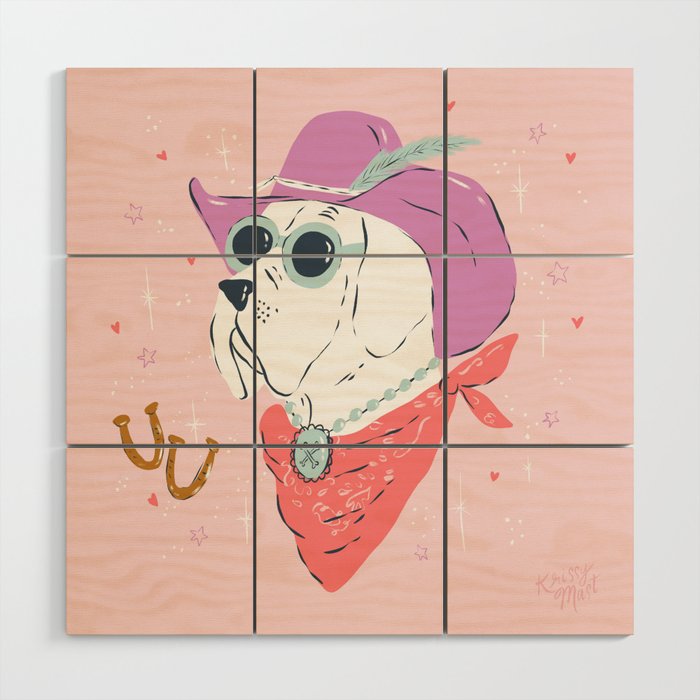 Festival Cowboy Great Dane Dog  Wood Wall Art Gallery Image 1