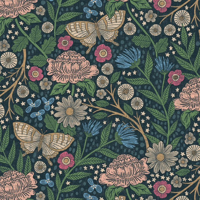 Heritage Wildflower Garden on Dark Blue Coffee Mug Gallery Image 2
