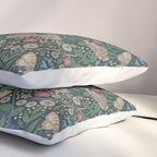 Heritage Wildflower Garden on Dark Blue Pillow Sham Gallery Image 3