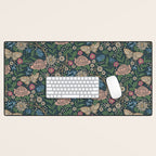 Heritage Wildflower Garden on Dark Blue Desk Mat Gallery Image 1