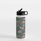 Heritage Wildflower Garden on Dark Blue Water Bottle Gallery Image 1
