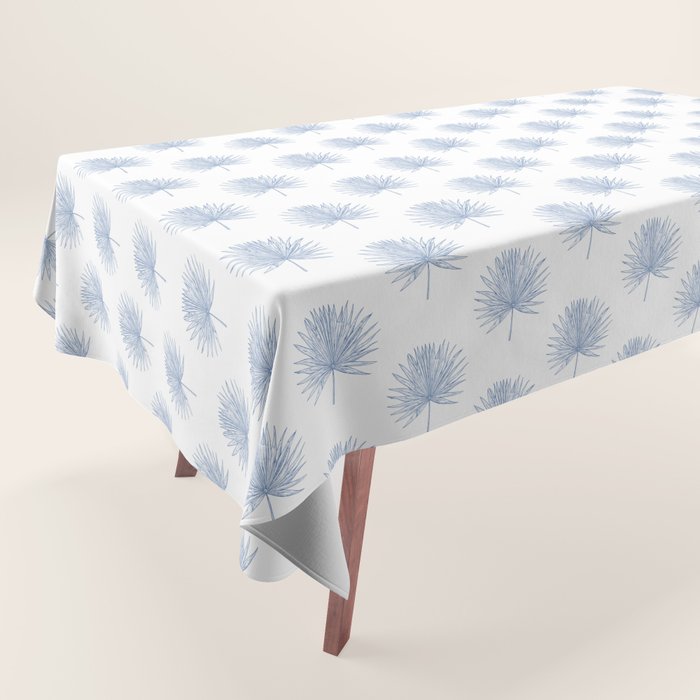 Palmetto Print - Blue Tablecloth Gallery Image 1
