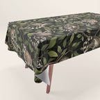 Lush Tropical Lemur Monkey Paradise Black Tablecloth Gallery Image 1
