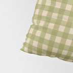 Gingham Check Pattern in Muted Vintage Olive Green and Beige Pillow Sham Gallery Image 4