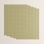 Gingham Check Pattern in Muted Vintage Olive Green and Beige Wrapping Paper Gallery Image 3