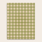 Gingham Check Pattern in Muted Vintage Olive Green and Beige Notebook Gallery Image 4