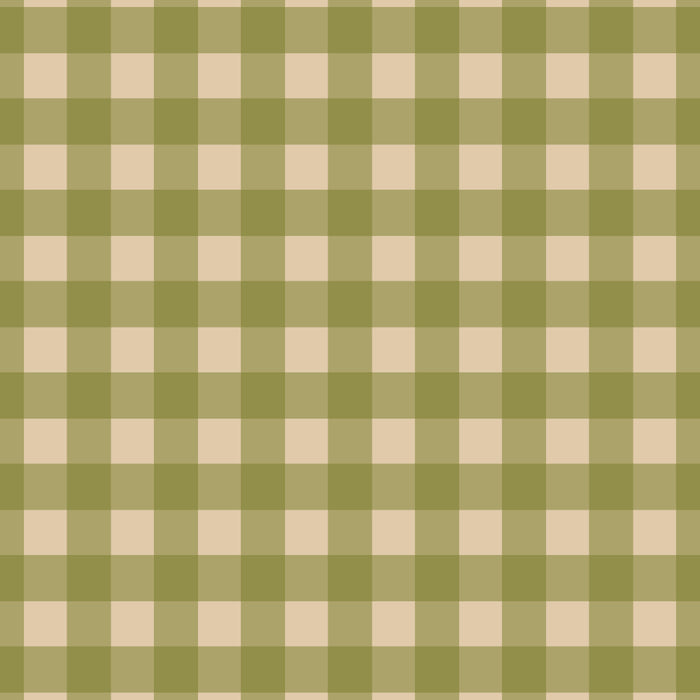 Gingham Check Pattern in Muted Vintage Olive Green and Beige Coffee Mug Gallery Image 2